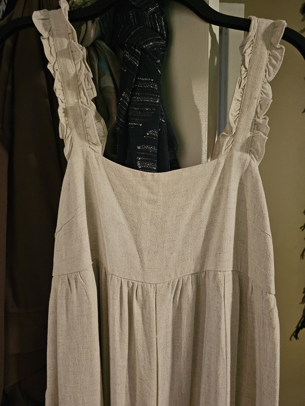 Light Cream Ruffled-Strap Jumpsuit - Picture 2 of 3